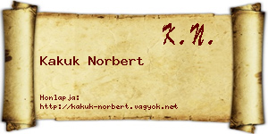 Kakuk Norbert névjegykártya
