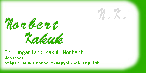 norbert kakuk business card